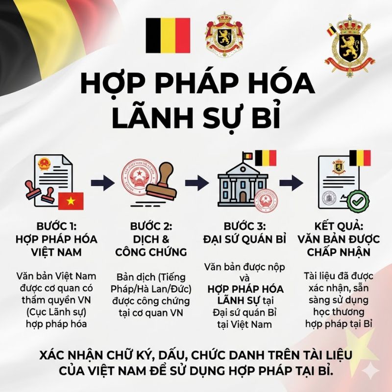Kiểm tra giấy tờ kỹ lưỡng trước khi hợp pháp hoá lãnh sự Bỉ