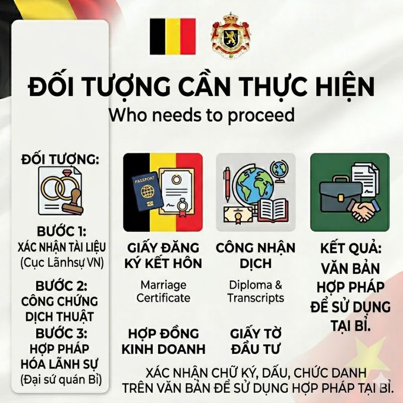 Xử lý hồ sơ hợp pháp hoá lãnh sự Bỉ nhanh chóng, chính xác