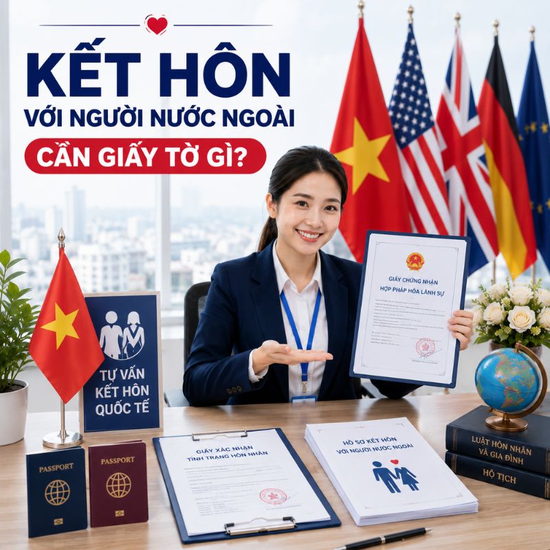 KẾT HÔN VỚI NGƯỜI NƯỚC NGOÀI CẦN GIẤY TỜ GÌ?