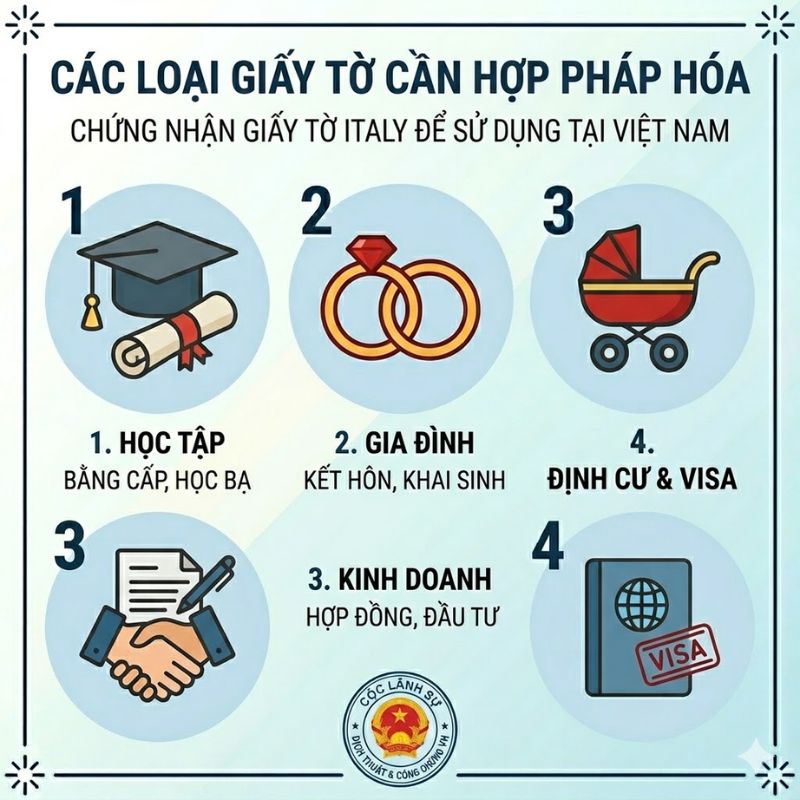 Chuẩn bị hồ sơ đầy đủ khi làm hợp pháp hoá lãnh sự Italy