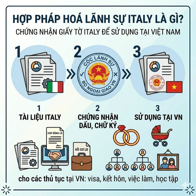 Hợp pháp hoá lãnh sự Italy giúp giấy tờ hợp lệ tại nước ngoài