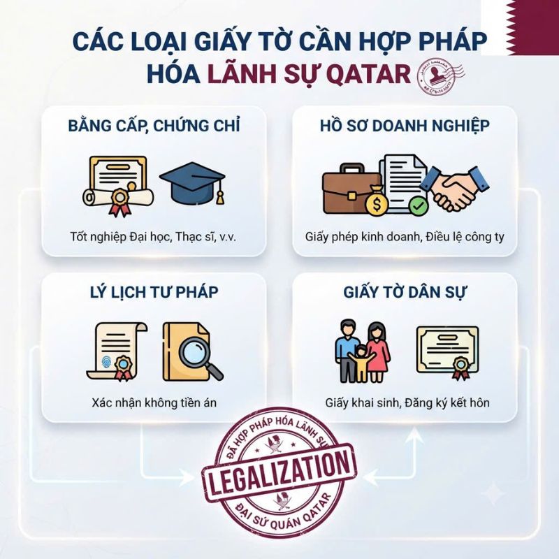 Việc thực hiện hợp pháp hóa lãnh sự Qatar đúng quy định là yêu cầu quan trọng đối với nhiều thủ tục lao động, du học và đầu tư quốc tế.
