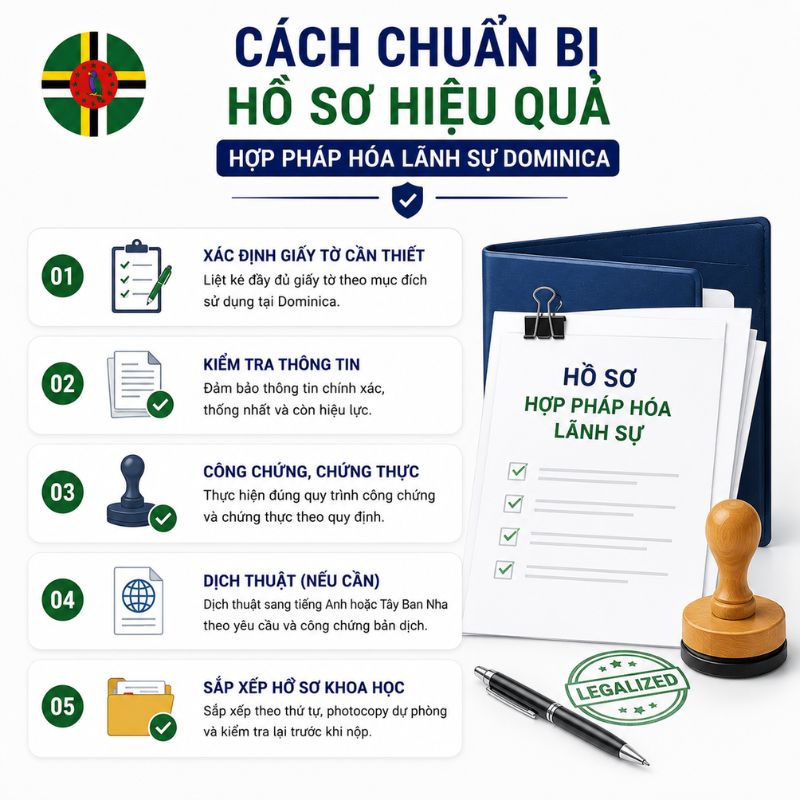 Quy trình hợp pháp hoá lãnh sự Dominica chi tiết, dễ hiểu