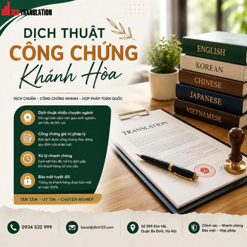 Dịch thuật công chứng Khánh Hòa uy tín, nhanh chóng, chính xác