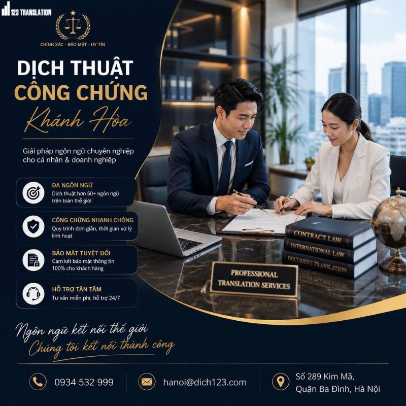 Dịch thuật công chứng Khánh Hòa uy tín, nhanh chóng, chính xác