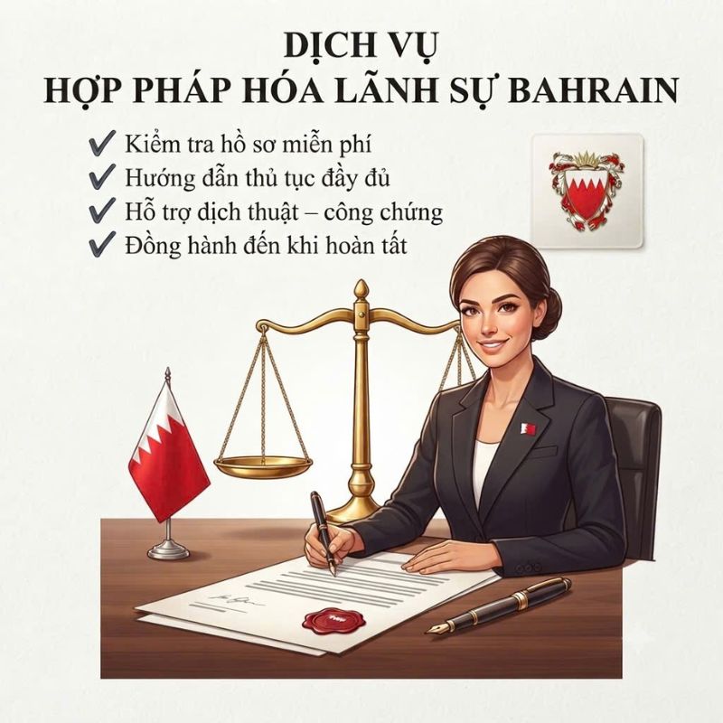 Tìm hiểu hợp pháp hóa lãnh sự Bahrain với hướng dẫn chi tiết về hồ sơ, quy trình, thời gian xử lý, chi phí và những lưu ý giúp hoàn thiện thủ tục nhanh chóng.