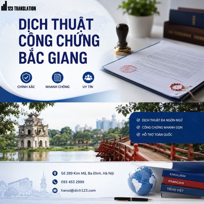 Dịch thuật công chứng Bắc Giang uy tín, nhanh chóng, chính xác