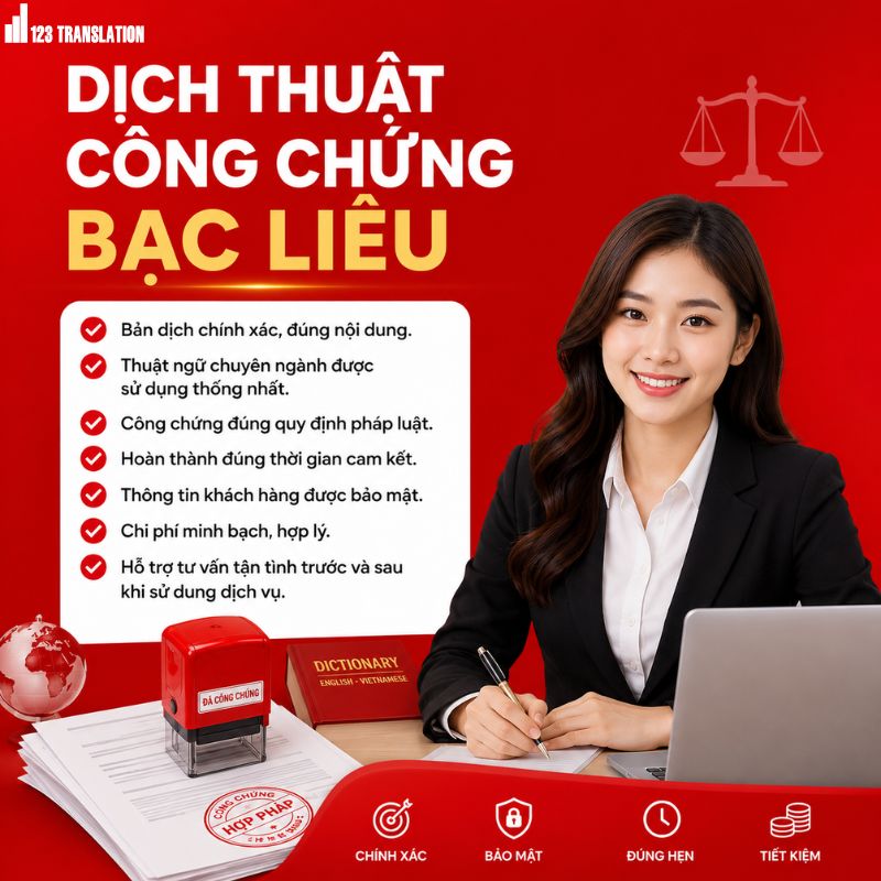 Dịch thuật công chứng Bạc Liêu 