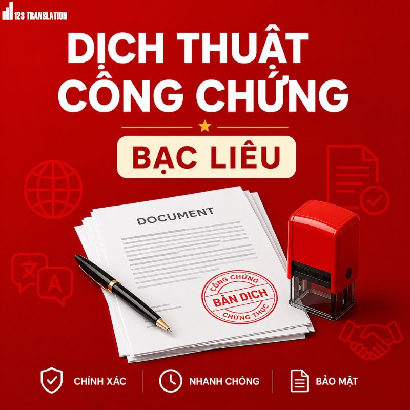 Dịch thuật công chứng Bạc Liêu