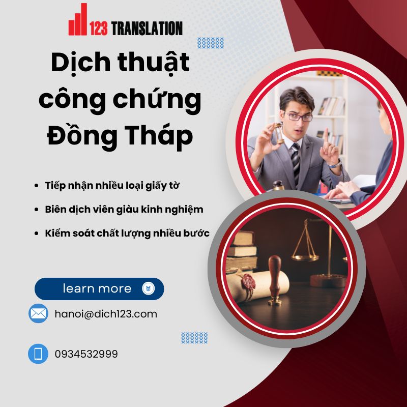 Dịch thuật công chứng Đồng Tháp
