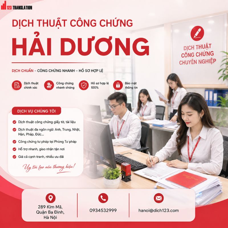 Dịch thuật công chứng Hải Dương