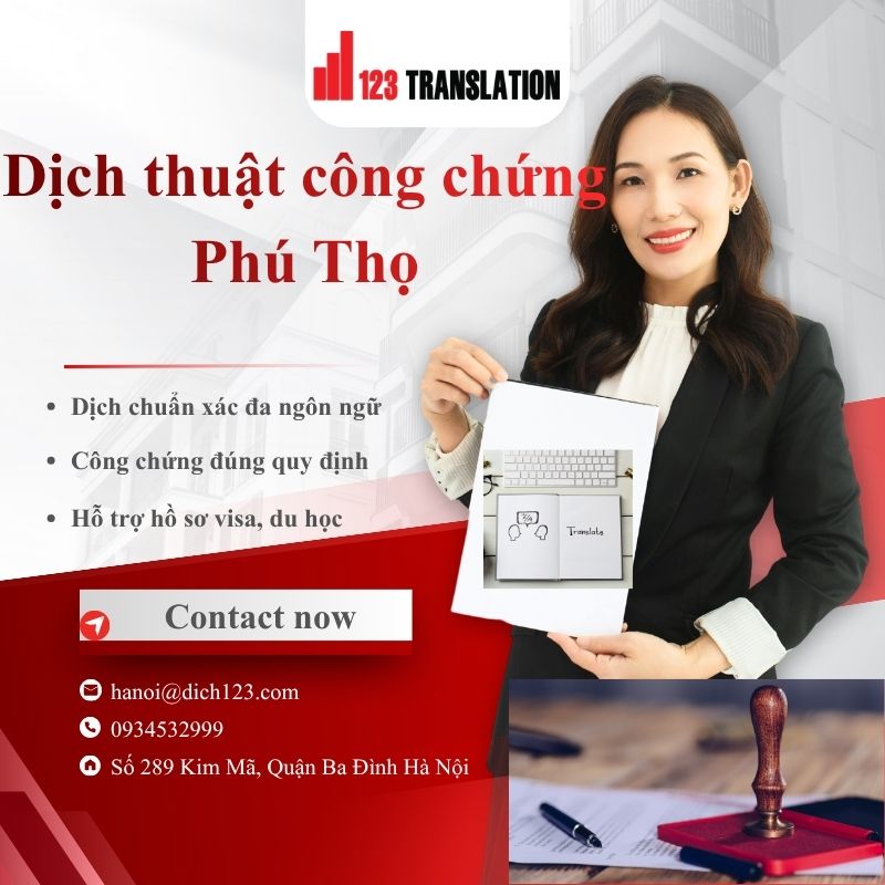 Dịch thuật công chứng Phú Thọ