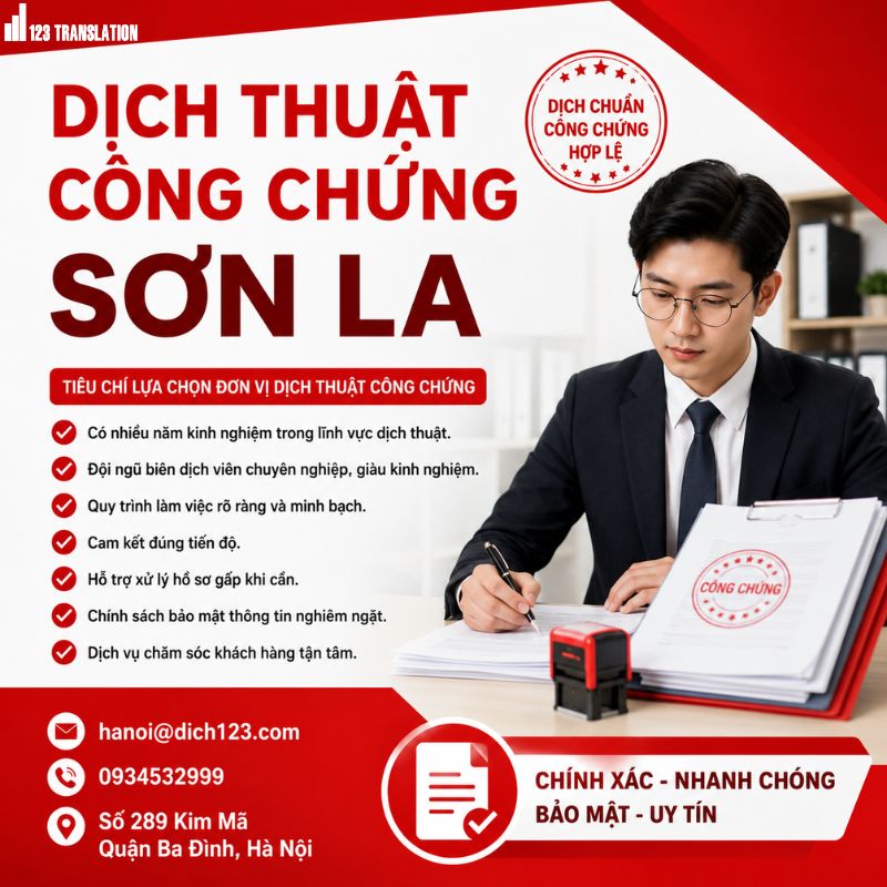 Dịch thuật công chứng Sơn La
