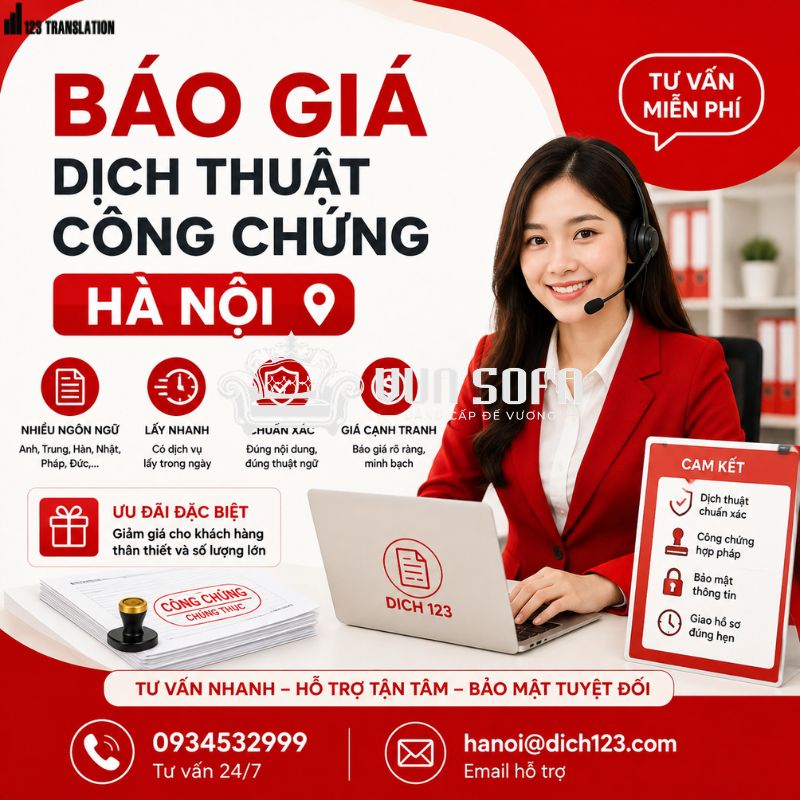 Báo giá dịch thuật công chứng Hà Nội
