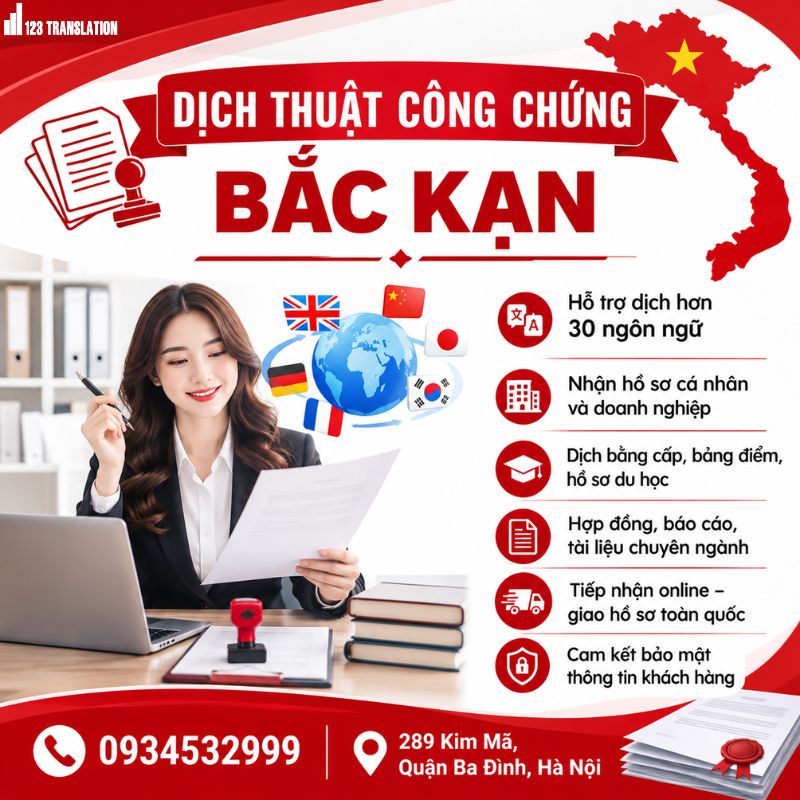 Dịch thuật công chứng Bắc Kạn