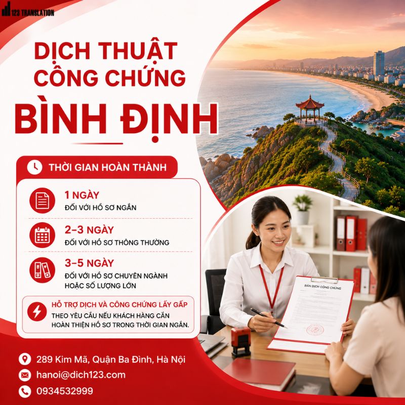 Dịch thuật công chứng Bình Định