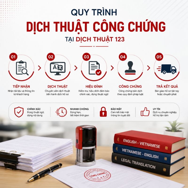 Dịch vụ dịch thuật công chứng Đông Anh tại Dịch thuật 123 đáp ứng nhiều ngôn ngữ, từ hồ sơ cá nhân đến tài liệu chuyên ngành.