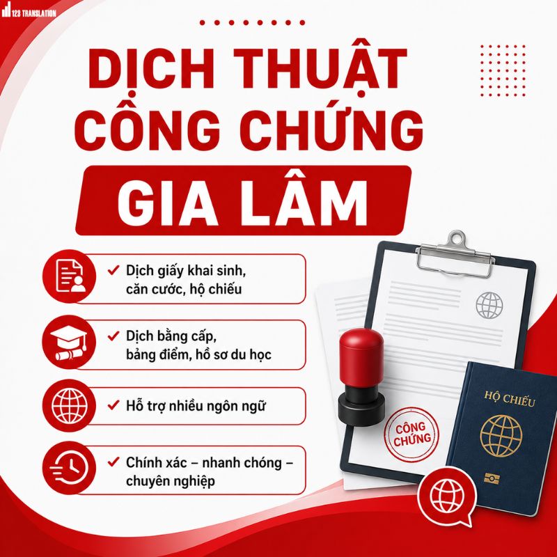 Dịch thuật công chứng Gia Lâm