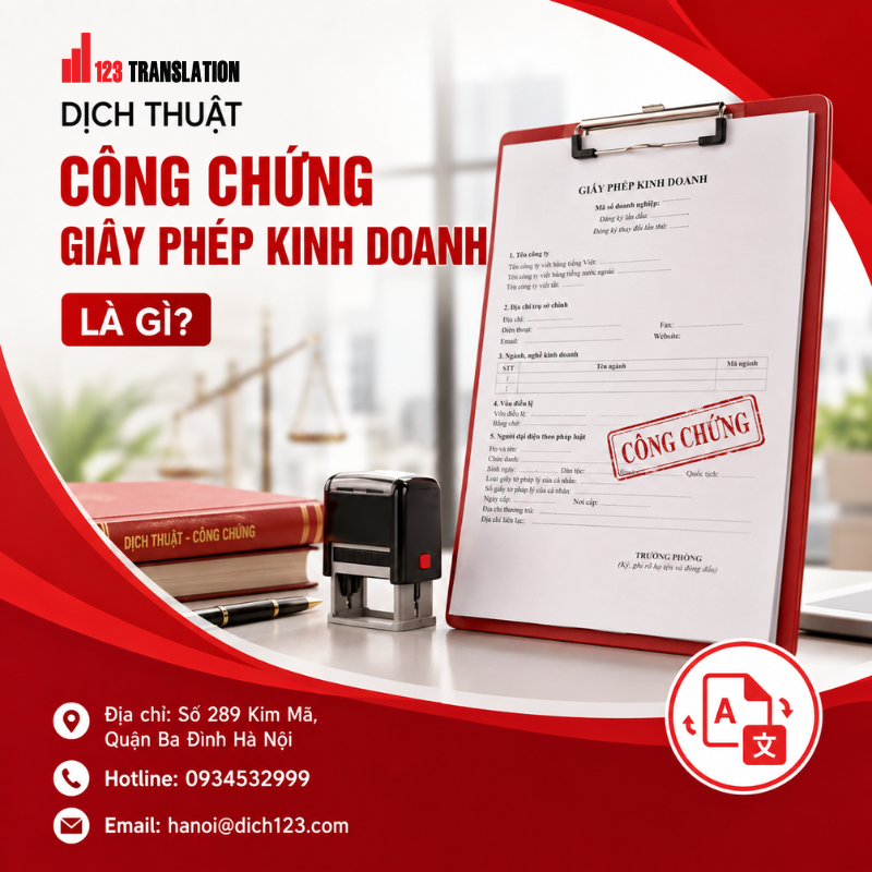 Dịch thuật công chứng giấy phép kinh doanh tại Hà Nội uy tín