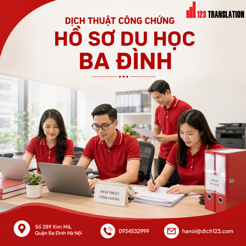 Dịch thuật công chứng hồ sơ du học Ba Đình
