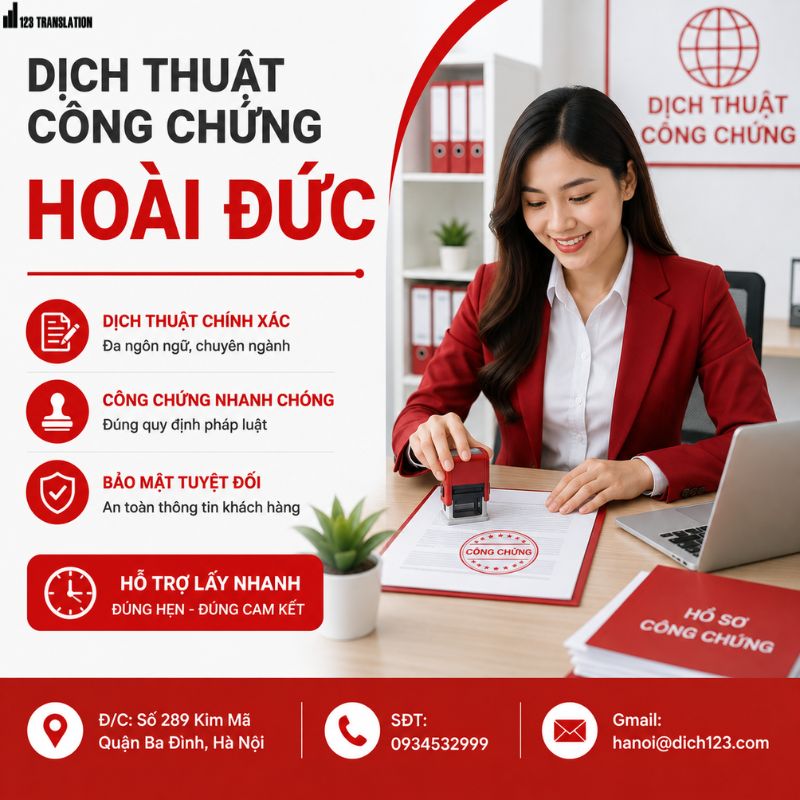 Dịch thuật công chứng Hoài Đức