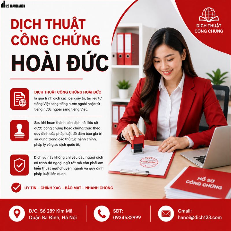 Dịch thuật công chứng Hoài Đức