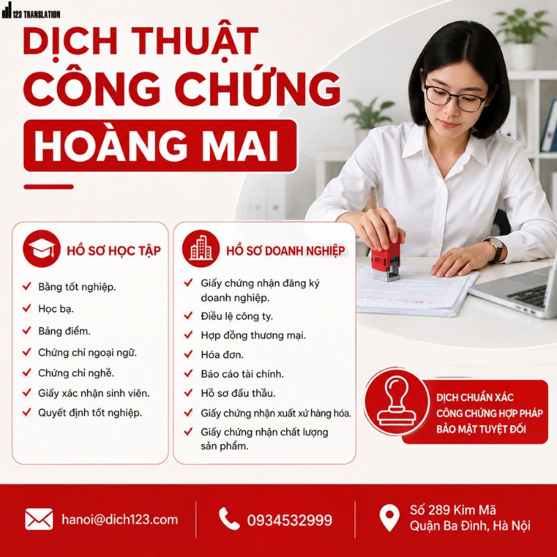 Dịch thuật công chứng Hoàng Mai