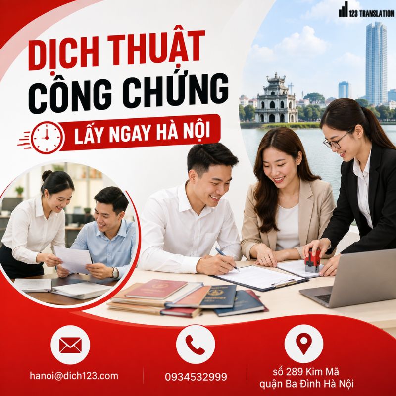 Dịch thuật công chứng lấy ngay Hà Nội