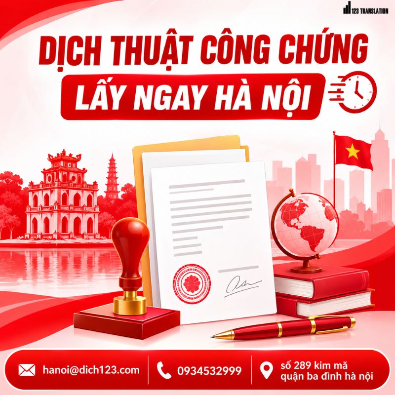 Dịch thuật công chứng lấy ngay Hà Nội