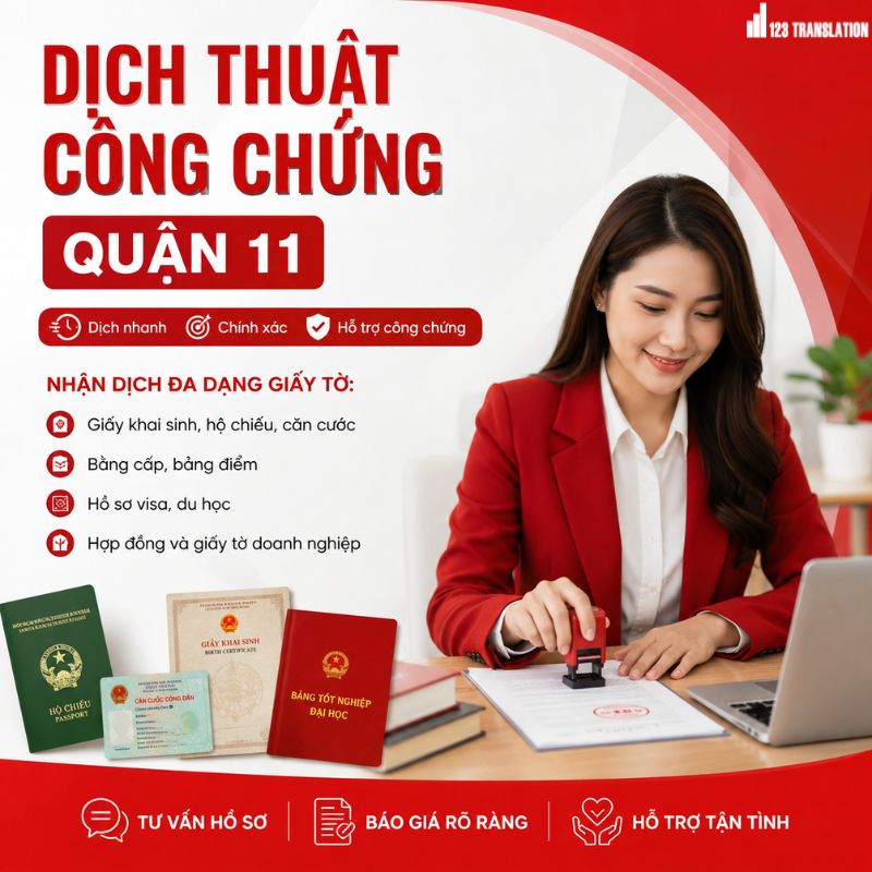 Dịch thuật công chứng quận 11