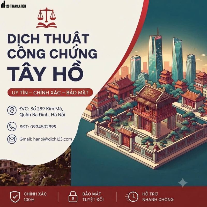 Dịch thuật công chứng Tây Hồ