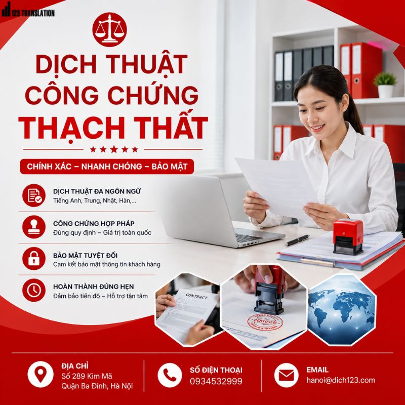 Dịch thuật công chứng Thạch Thất