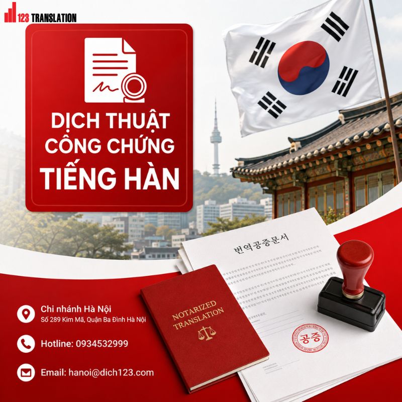 Dịch thuật công chứng tiếng Hàn giá rẻ