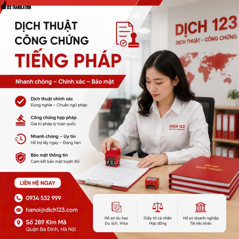 Dịch thuật công chứng Tiếng Pháp