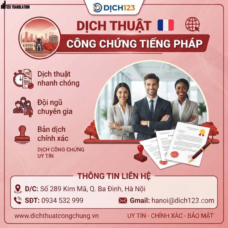 Dịch thuật công chứng Tiếng Pháp
