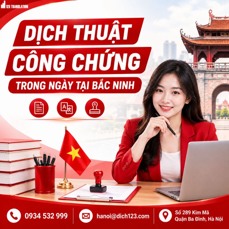 Dịch thuật công chứng trong ngày tại Bắc Ninh