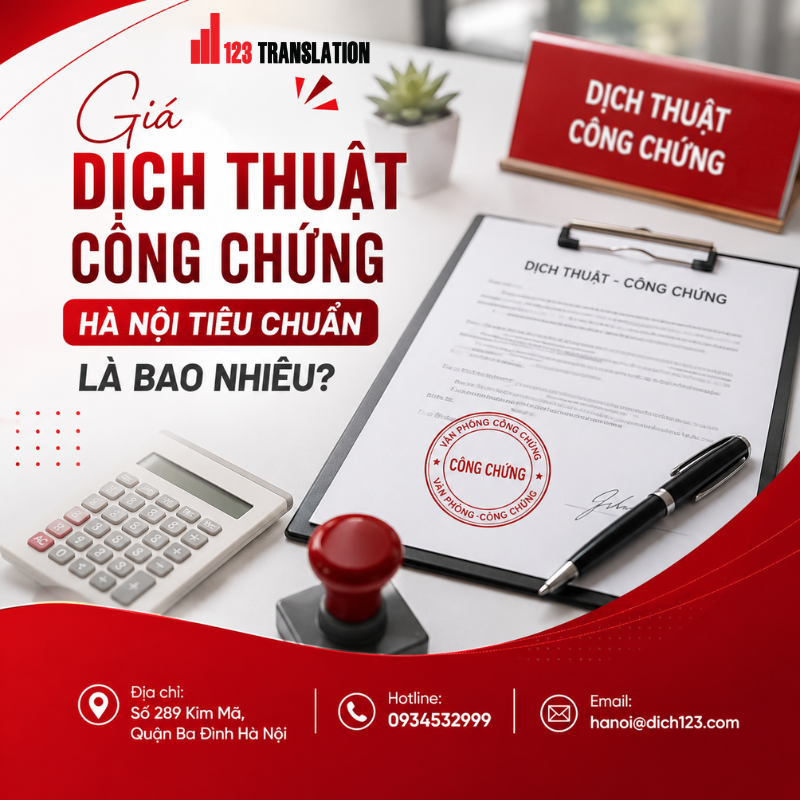 Giá dịch thuật công chứng Hà Nội tiêu chuẩn