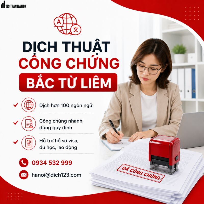 Top 3 dịch thuật công chứng Bắc Từ Liêm uy tín
