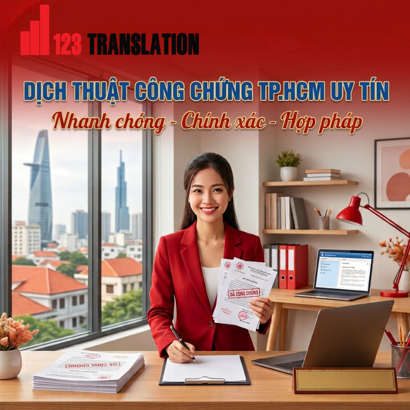 Dịch vụ dịch thuật công chứng TPHCM uy tín giúp hỗ trợ xử lý nhiều loại hồ sơ như giấy khai sinh, bằng cấp, bảng điểm và hồ sơ visa.