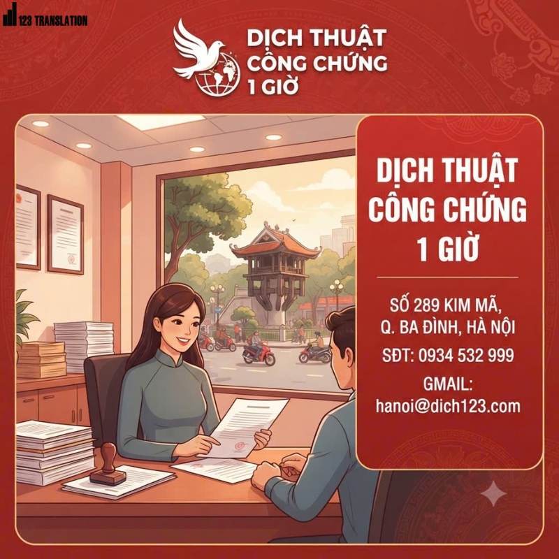Dịch thuật công chứng 1 tiếng
