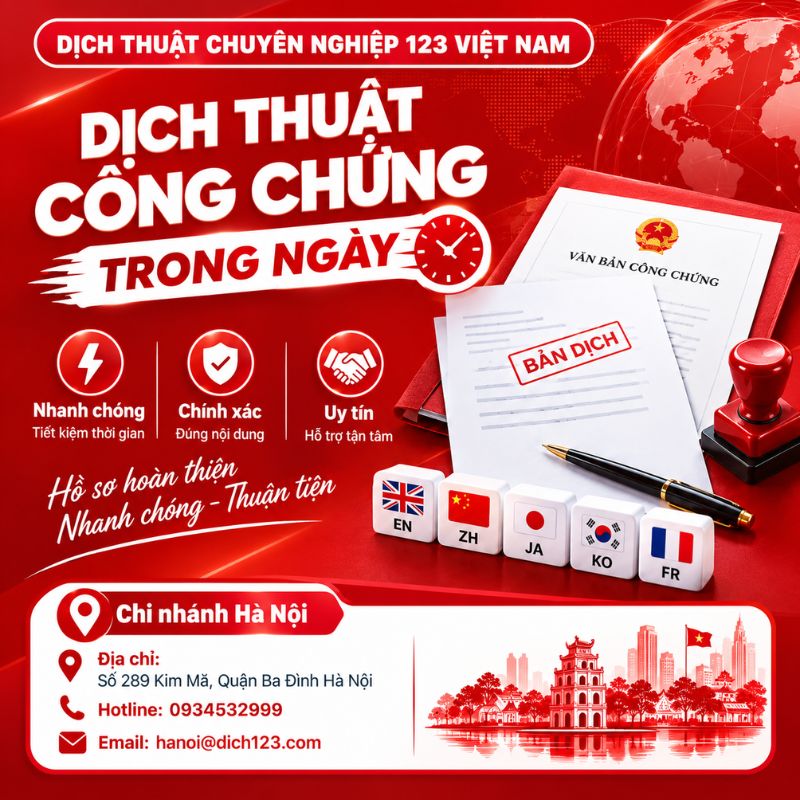 Dịch thuật công chứng trong ngày