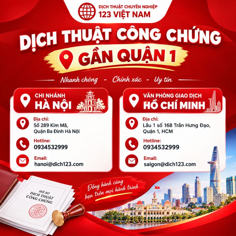 Dịch thuật công chứng gần Quận 1