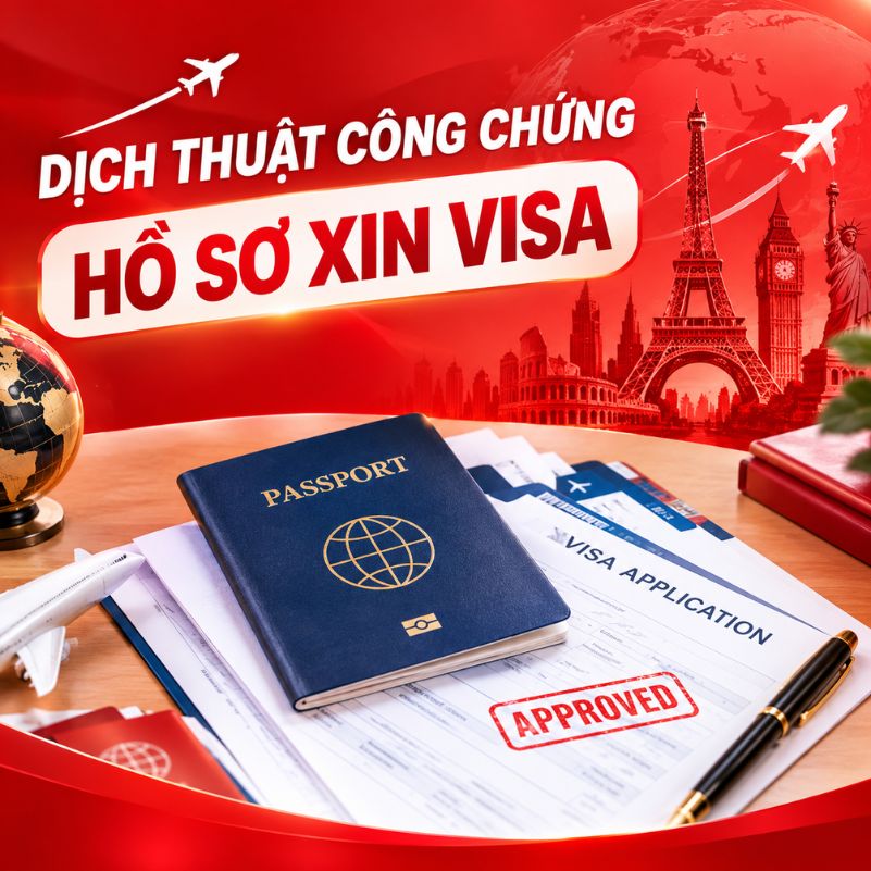 Dịch thuật công chứng hồ sơ xin visa giá rẻ – Hỗ trợ đa dạng giấy tờ, quy trình chuyên nghiệp.