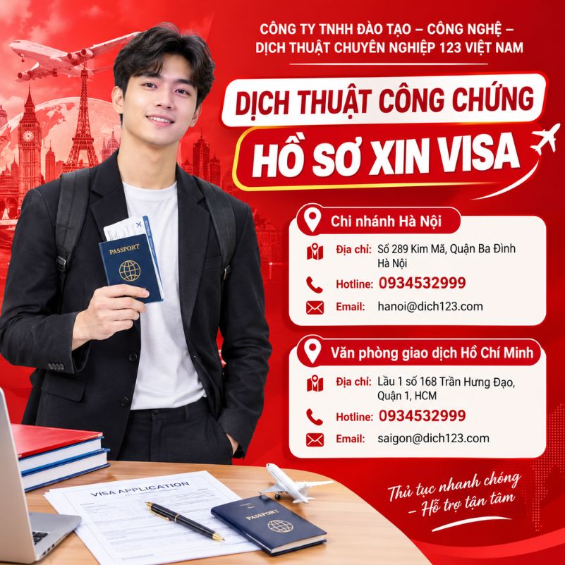 Dịch thuật công chứng hồ sơ xin visa giá rẻ