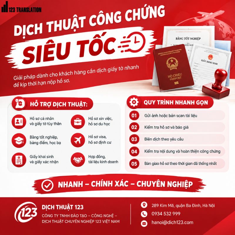 Dịch thuật công chứng siêu tốc – Giải pháp xử lý hồ sơ nhanh chóng, chính xác