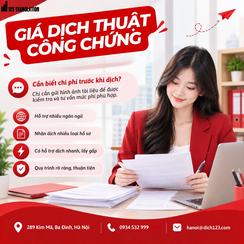 Giá dịch thuật công chứng: Bảng giá, cách tính và những điều cần biết