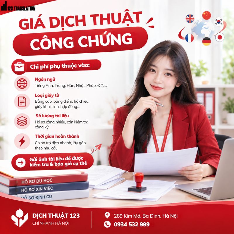 Giá dịch thuật công chứng: Bảng giá, cách tính và những điều cần biết
