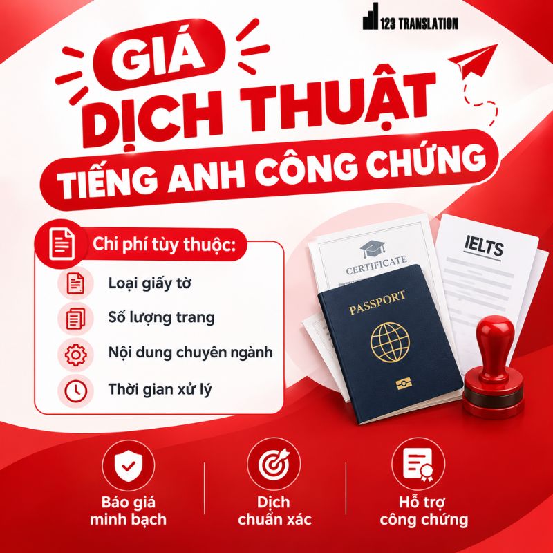 Giá dịch thuật tiếng Anh công chứng: Chi phí, quy trình và những điều cần biết
