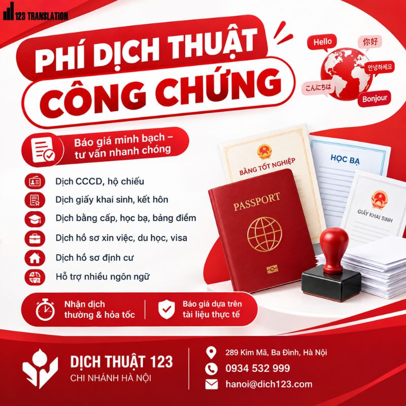 Phí dịch thuật công chứng: Bảng giá, cách tính và những điều cần biết