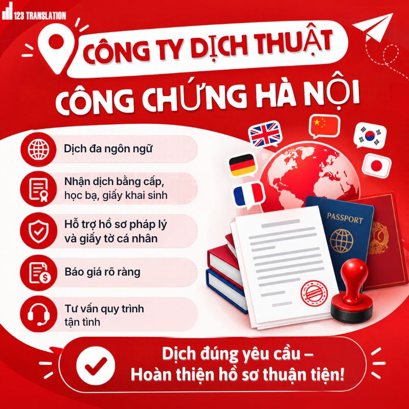 Công ty dịch thuật công chứng Hà Nội – Dịch vụ chuyên nghiệp, chính xác và nhanh chóng
